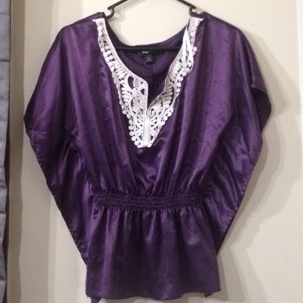 Purple And white shirt